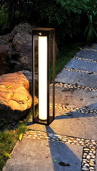 Color-Changing Outdoor Solar Lamps in use