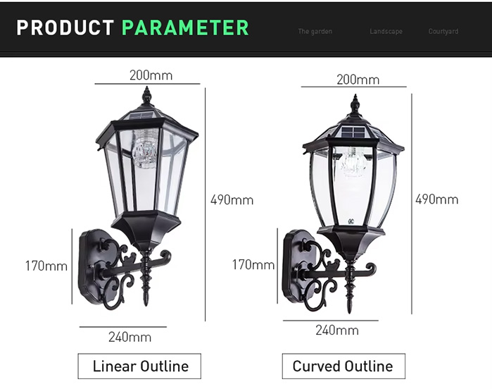 Solar Wall Light with Dimmable Brightness
