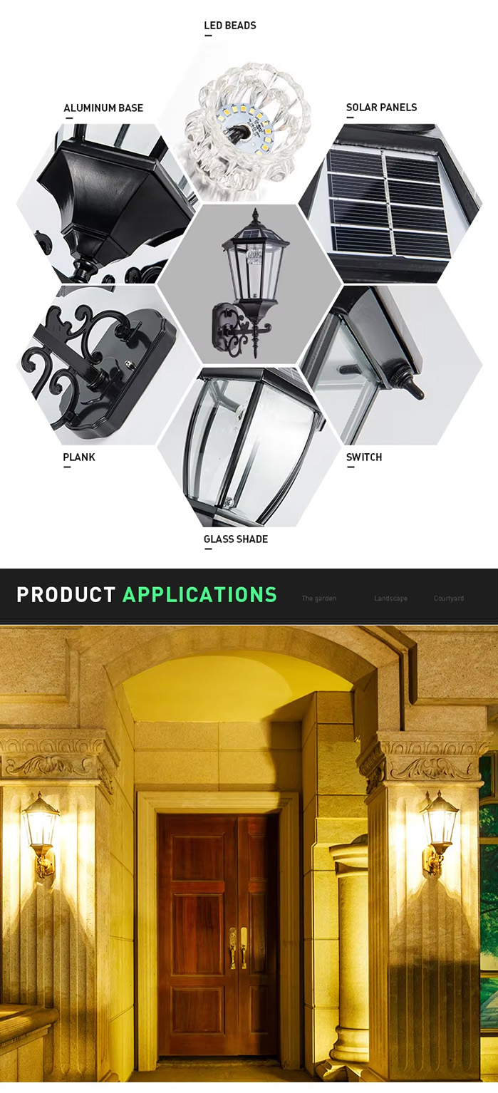 Solar Wall Light with Dimmable Brightness