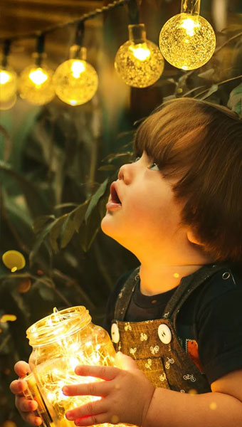 Solar String Light in use