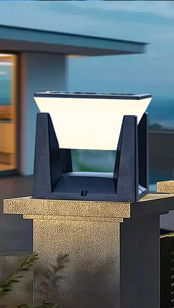 Durable & Waterproof Solar Pillar Light in use