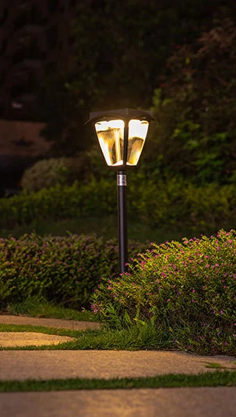 Solar LED Bollard Light in use