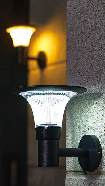 Modern Wall-Mounted Light for Outdoor Use in use
