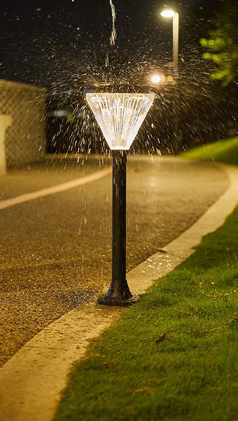 Solar LED Bollard Light for Gardens & Walkways in use