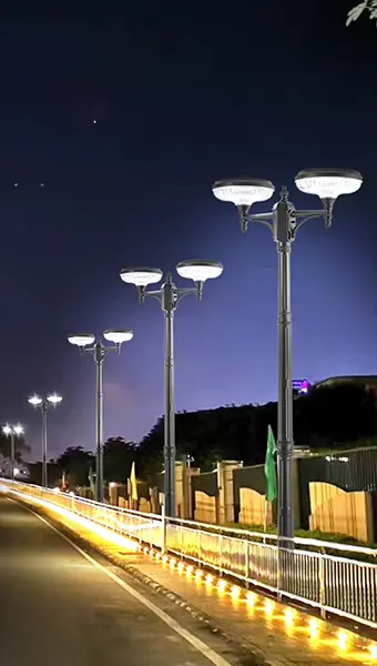 Waterproof Solar Street & Garden Lights in use