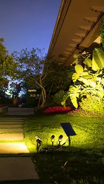 Solar Landscape Spotlights 4-Pack in use