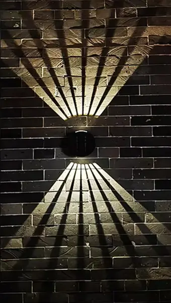 Solar Up-Down Wall Light in use